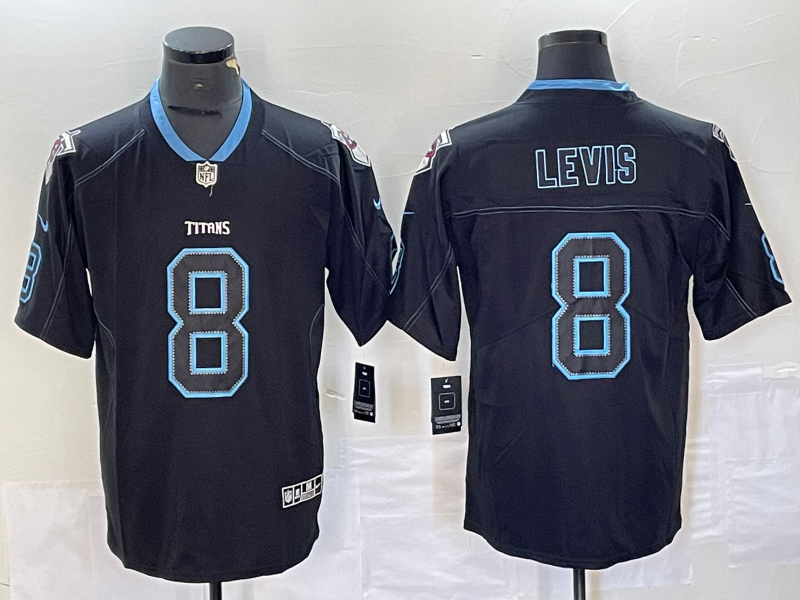 Men's Tennessee Titans Will Levis #8 Black Jersey